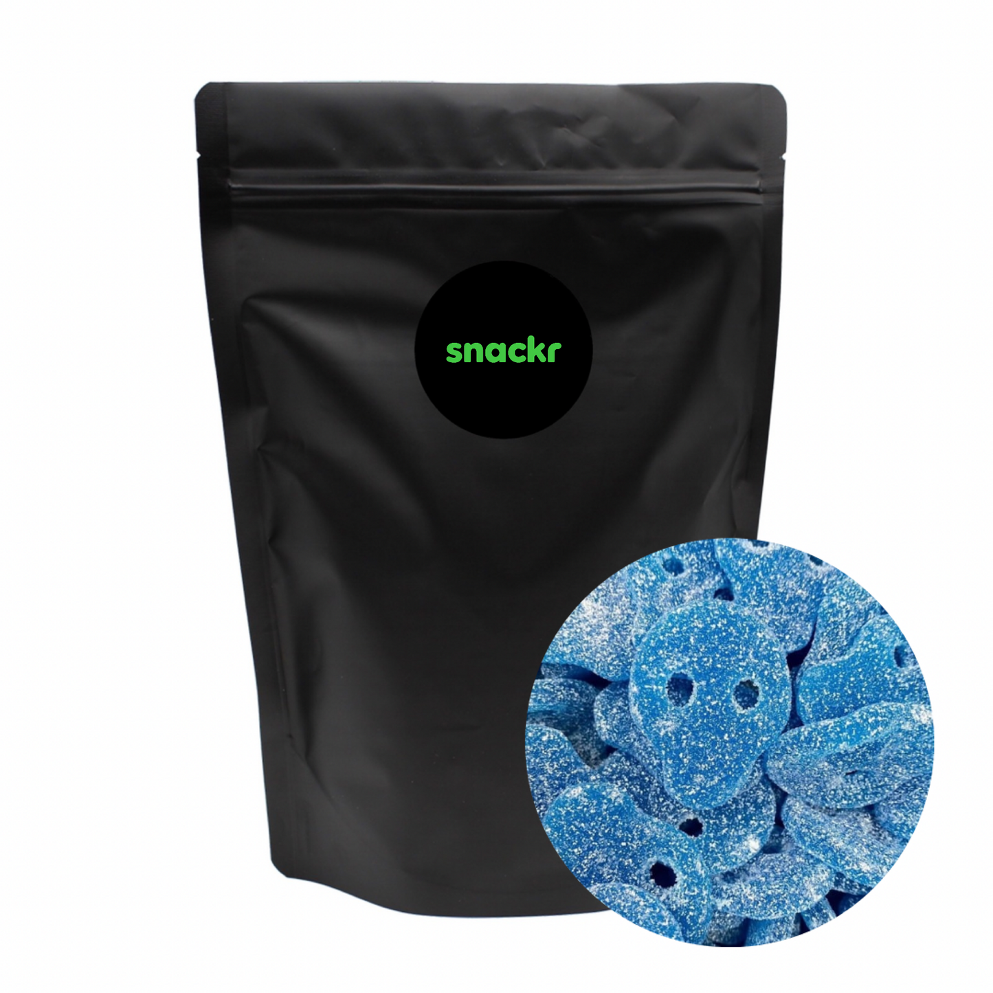 Blue Raspberry Skulls Resealable Pouch