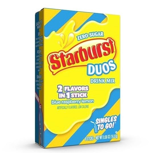 Starburst Duos Blue Raspberry Lemon Singles to Go Drink Mix 16.5g